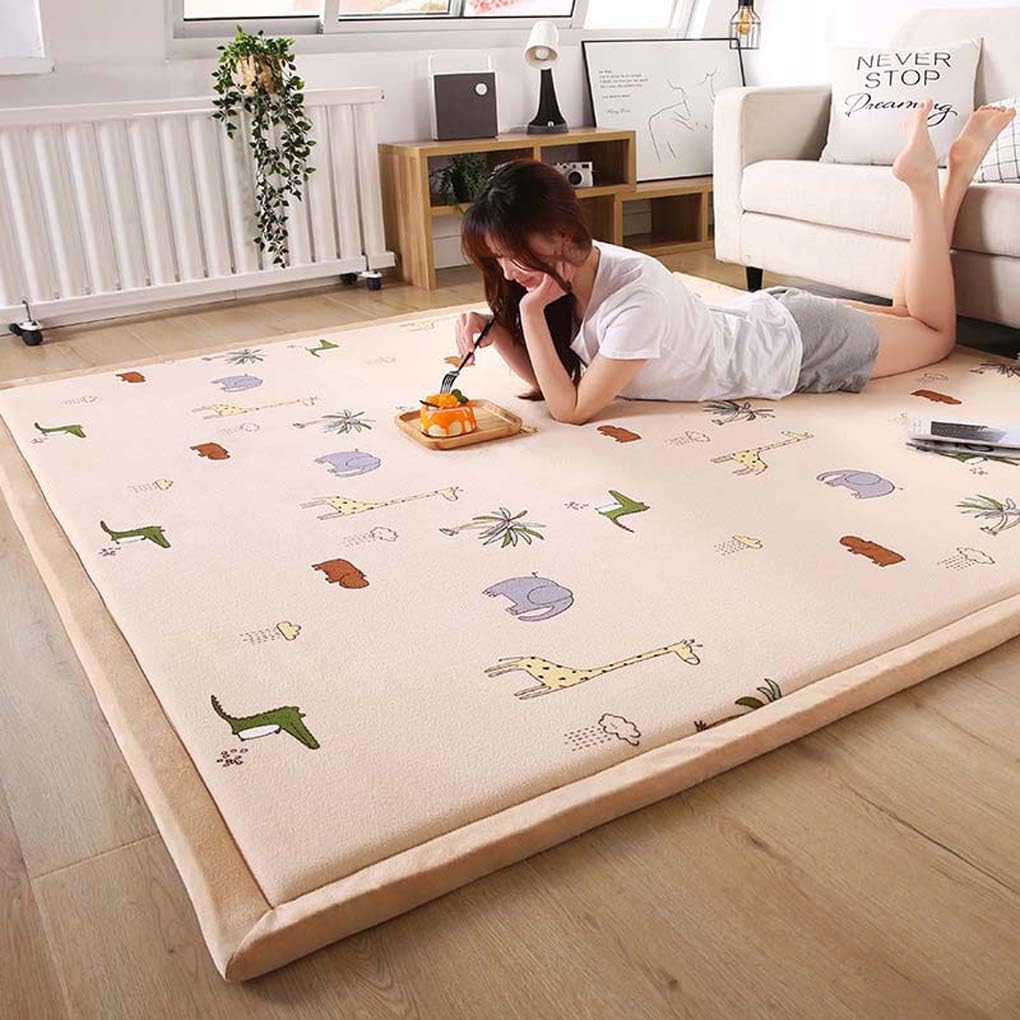 Amazon | ラグマット 正方形 ブルー カーペット 200x200cm 滑り止め付